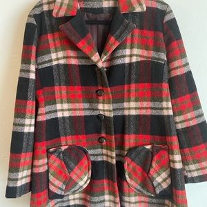 Plaid wool coat